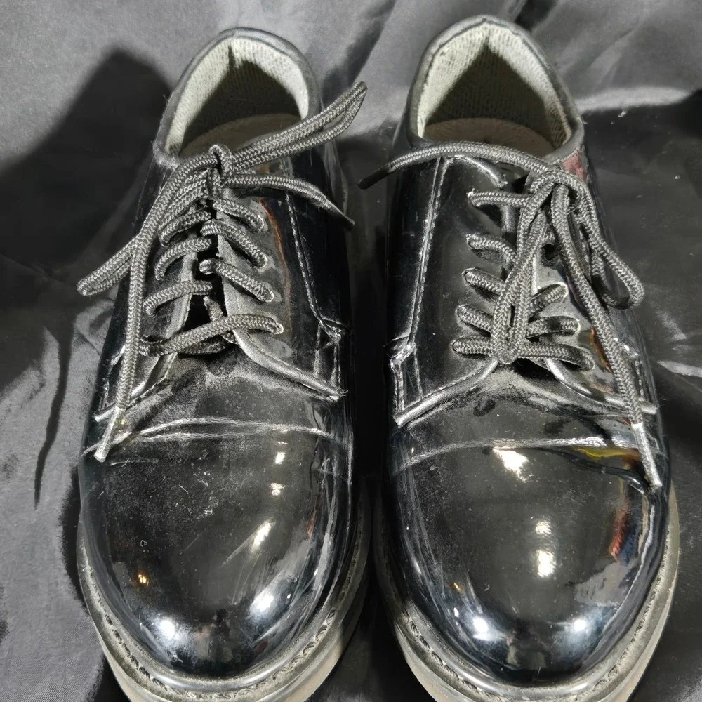Rothco Black Hi-Gloss Lightweight Oxford Dress Shoes Size 5.5 R Patent Finish